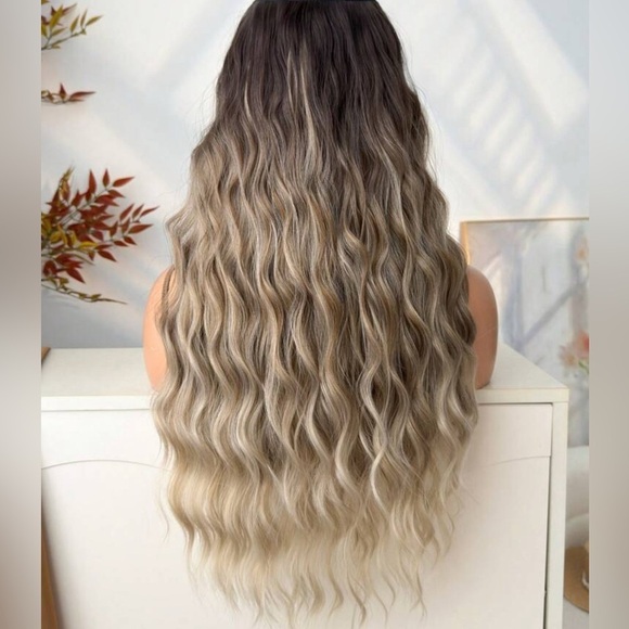 Other - 24 In Ombre Hair Style Clip in Hair Extensions Brown to Light Blonde wavy